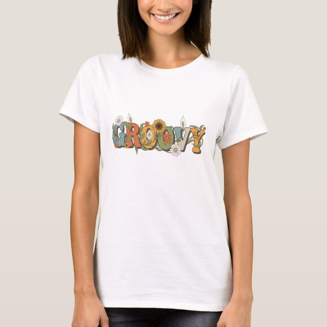 t-shirt pour femmes avec écriture groovy (Devant)