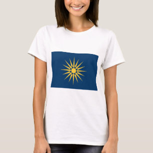 T-shirt pour femmes avec le drapeau de Macédoine,