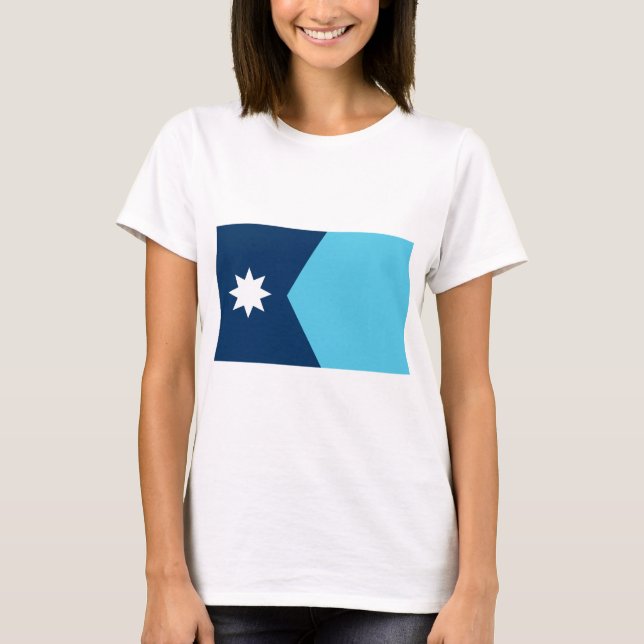 T-shirt pour femmes avec le drapeau du Minnesota,  (Devant)