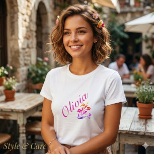 T-shirt pour femmes avec nom personnalisé imprimé