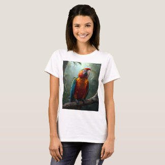 T-shirt pour femmes avec perroquet ara coloré vibr