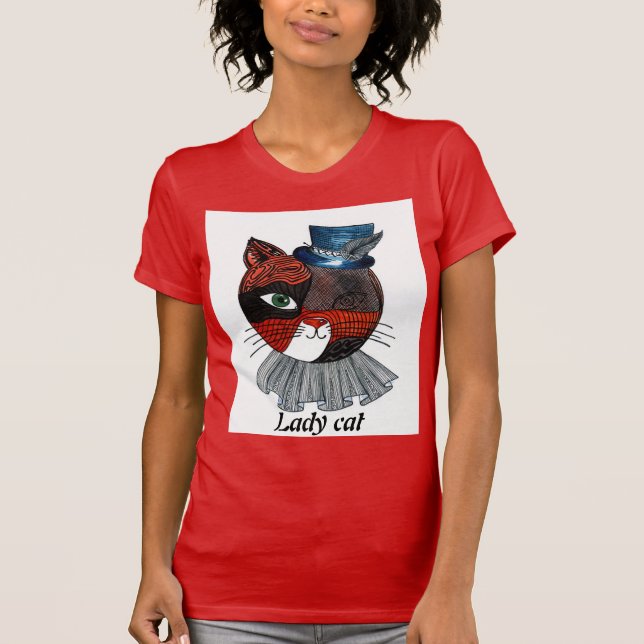 T-shirt pour femmes avec typographie de chat amusa (Devant)