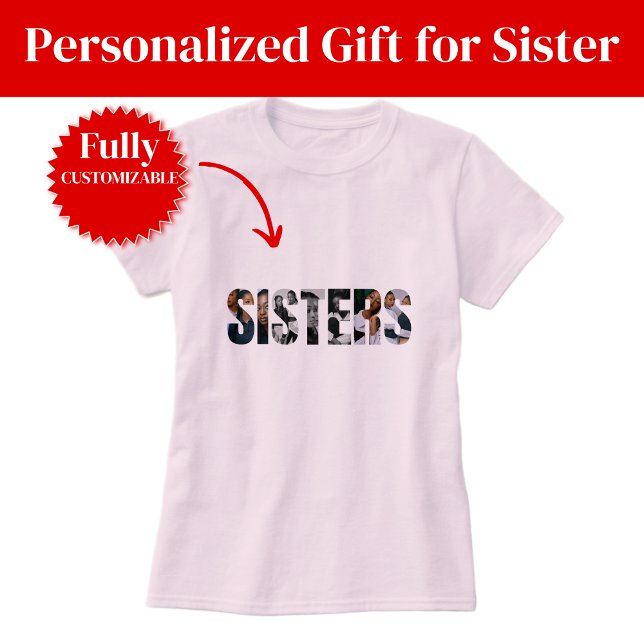T-Shirt pour femmes Collage de photos de sœurs (Sisters Photo Collage Women’s T-Shirt)
