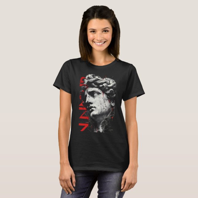 T-Shirt pour femmes Cracked Classical Bust Trash P (Devant entier)