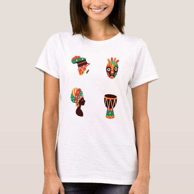 T-shirt pour femmes d'art africain (Devant)