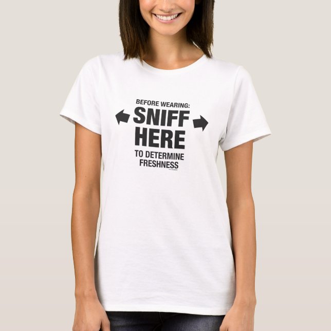 T-Shirt pour femmes de gag drôle de test Sniff (Devant)