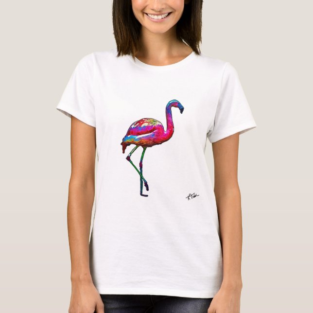 T-shirt pour femmes d'un flamant abstrait (Devant)