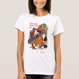 T-shirt pour femmes Noël Les Chats Veulent S'amuse
