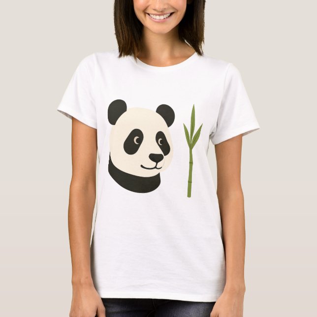 T-shirt pour femmes Panda et Bambou (Devant)