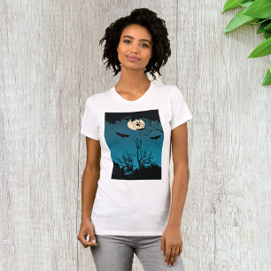T-Shirt Pour Femmes Pleines lunes Et Bats