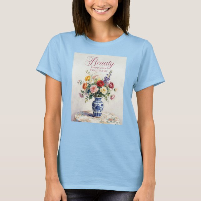 T-shirt pour femmes Vase de fleurs de beauté Divin (Devant)