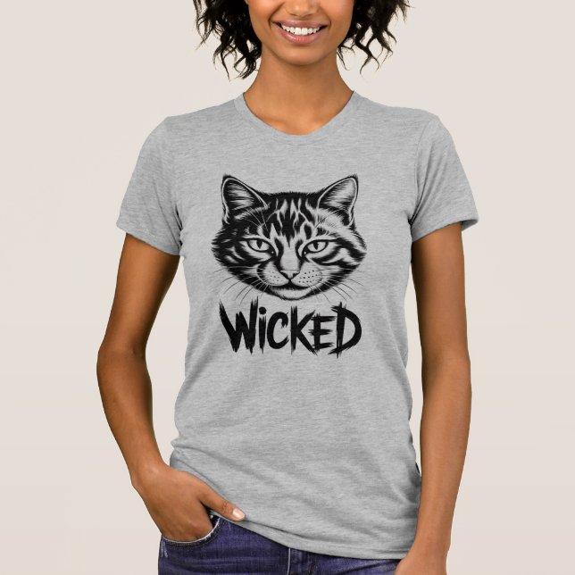 T-Shirt pour femmes « Wicked » Chat – Graphique mi (Devant)