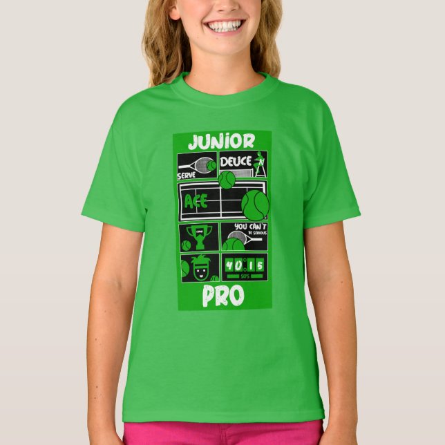 T-Shirt pour fille joueuse de tennis junior  (Devant)