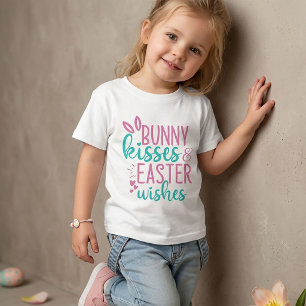 T-Shirt pour filles avec Bisous de lapin et vœux d