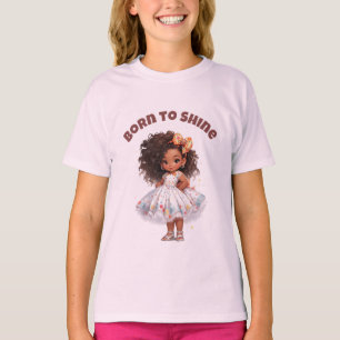 T-shirt pour filles avec texte modifiable Né pour