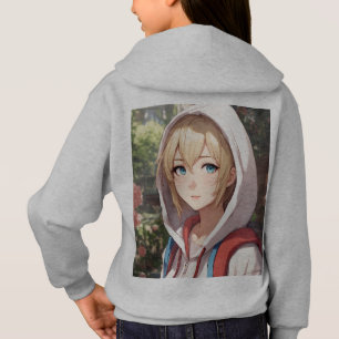 "T-shirt pour filles d'Anime avant et arrière"