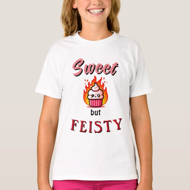 T-Shirt pour filles douces mais fistées (Devant)