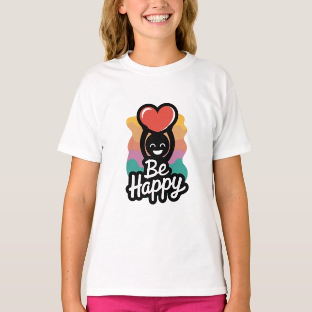T-Shirt pour filles joyeuses - Message positif (Devant)