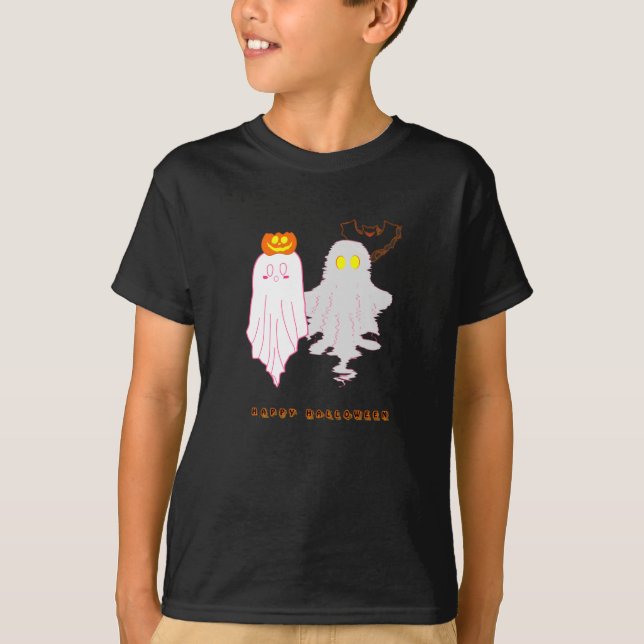 T-shirt pour garçon avec des bébés fantômes mignon (Devant)