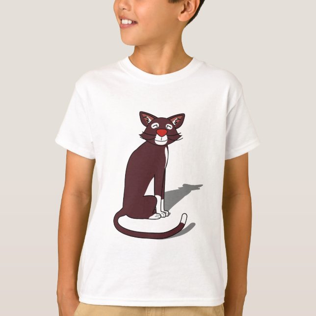 T-shirt pour garçons avec des chats marrons mignon (Devant)