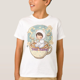T-shirt pour garçons et filles avec nom d'enfant e