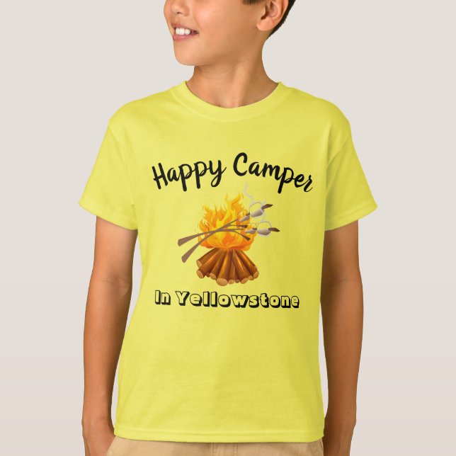 T-Shirt pour garçons - Joyeux campeur (Devant)