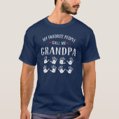 T-shirt Pour grand-père avec 8 petits noms Personnalisé (Devant)