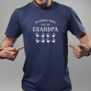 T-shirt Pour grand-père avec 8 petits noms Personnalisé
