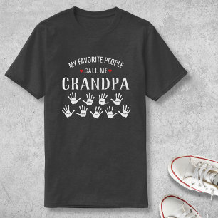 T-shirt Pour Grand-père avec petits-enfants Nom personnal
