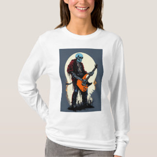 T-shirt pour guitare électrique crâne éffrayant
