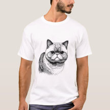 T-shirt pour homme avec croquis de chat Exotic Sho