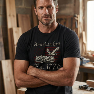 T-Shirt pour hommes American Grit Est 1776 Patriot