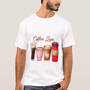 T-Shirt pour hommes avec art du café Rue des tas