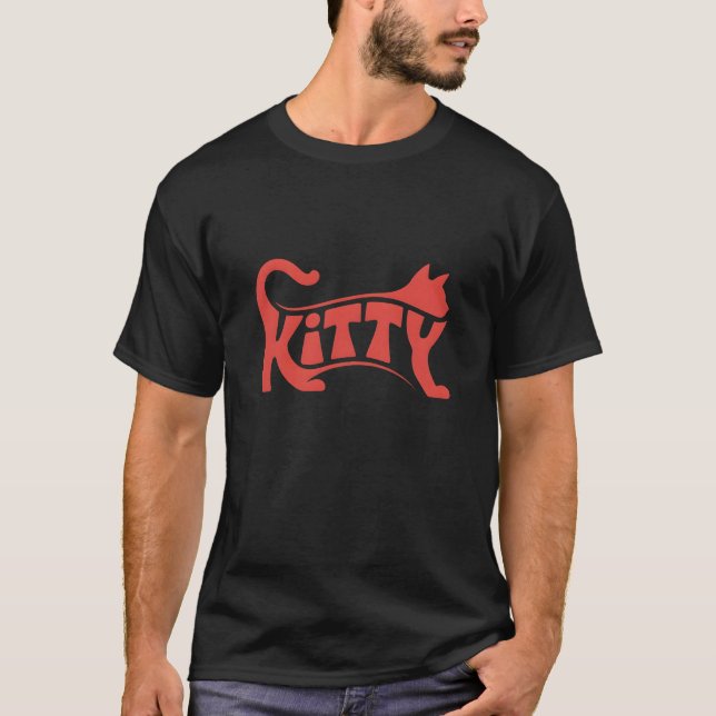 T-Shirt pour hommes avec art graphique Kitty Cat (Devant)