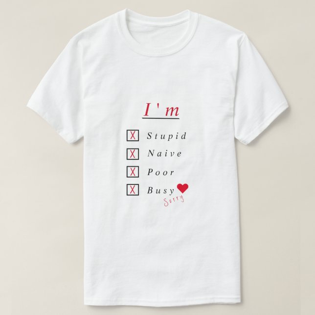 T-shirt pour hommes avec texte accrocheur (Design devant)