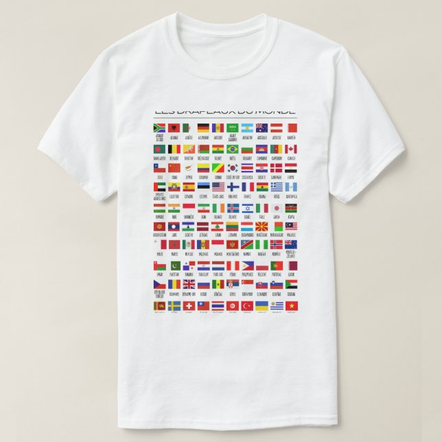 T-shirt pour hommes drapeau du monde  (Design devant)