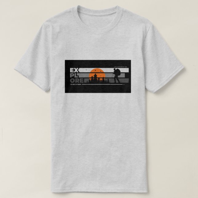 T-Shirt pour hommes Explorez l'Aventure Randonnée (Design devant)