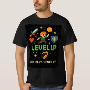 T-shirt pour hommes Level Up Gamer – Style Rétro P