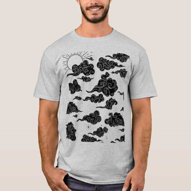 T-shirt pour hommes motif nuages (Devant)