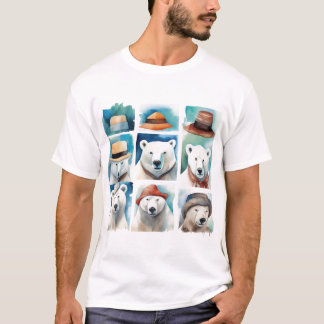T-shirt pour hommes - Ours Polaires en chapeaux