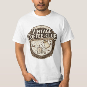 T-Shirt pour hommes Vintage Coffee Club Rétro