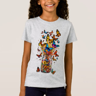 T-shirt pour jeune fille avec papillons 