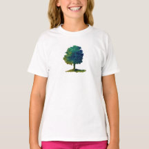 T-shirt pour jeunes avec arbre à feuillage vert
