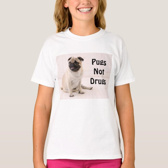 T-shirt pour jeunes carlins et non drogues (Devant)