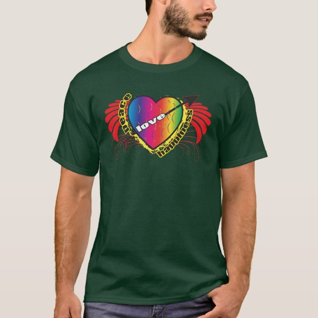 T-shirt Pour l'amour de la paix et le bonheur (Devant)