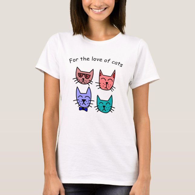 T-shirt pour l'amour des chats (Devant)