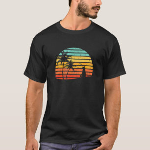 T-shirt Pour L'Amour Des Chats De Plage Retro Beach Cat Su