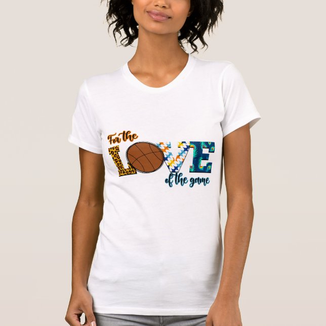 T-shirt Pour L'Amour Du Jeu Basketball Maman Leopard (Devant)