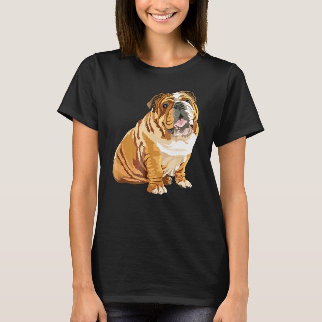 T-shirt Pour l'anglais Bulldog Chien Pop Art (Devant)