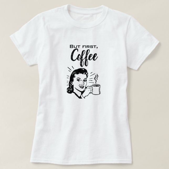 T-shirt pour le café rétro (Design devant)